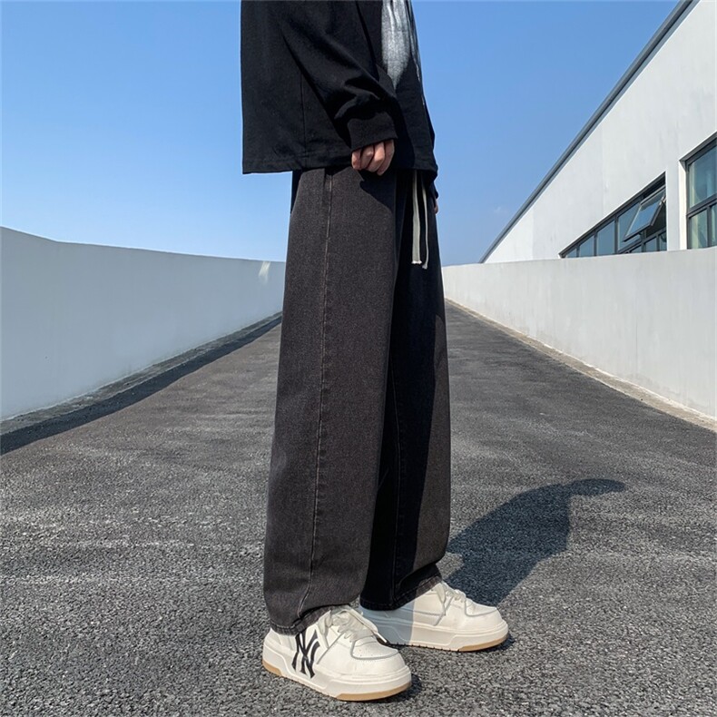 浅色牛仔裤！男春季潮流宽松直筒高街休闲长裤A080-9291-P35控58,男装牛仔裤,电商A080