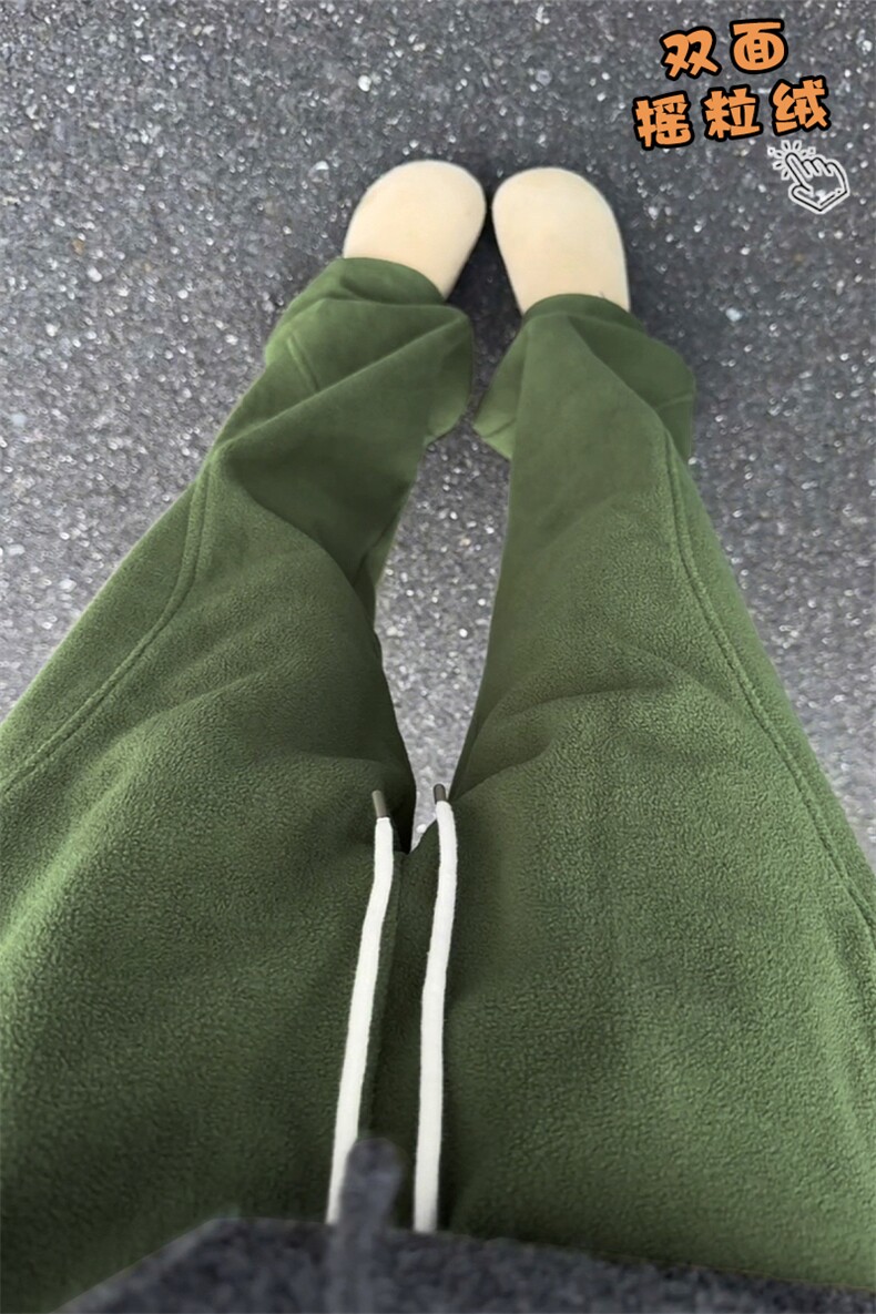 300g保暖双面摇粒绒男宽松斜切口袋拉链休闲裤K24089-特P33控65,男装棉衣,电商A001