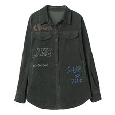 衬衫other/其他25-29周岁其他长袖中长款口袋印花单排多扣，女装衬衫，玛其路