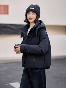 爆《2025冬季新款连帽90白鸭绒羽绒服休闲防风保暖派克服加厚外套图片