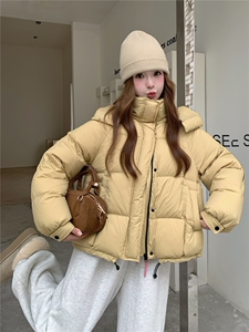 现货新款东大门加厚保暖羽绒服百搭连帽面包服女装外套图片