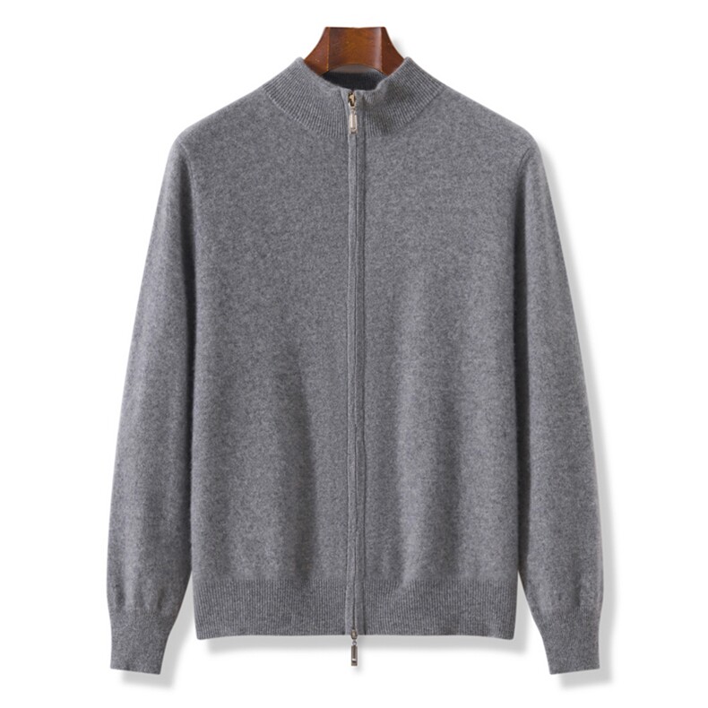 2025年秋季新款平面针织开衫时尚百搭休闲，男装羊毛衫，昭美羊绒