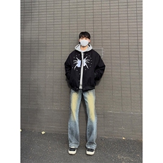 潮美式街头蜘蛛夹克棒球服cleanfit潮牌宽松外套JK612特P60，男装夹克，星座908-1