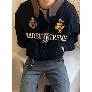 MADEEXTREME美式复古街头高级感哈灵顿夹克秋季刺绣外套潮牌男女图片