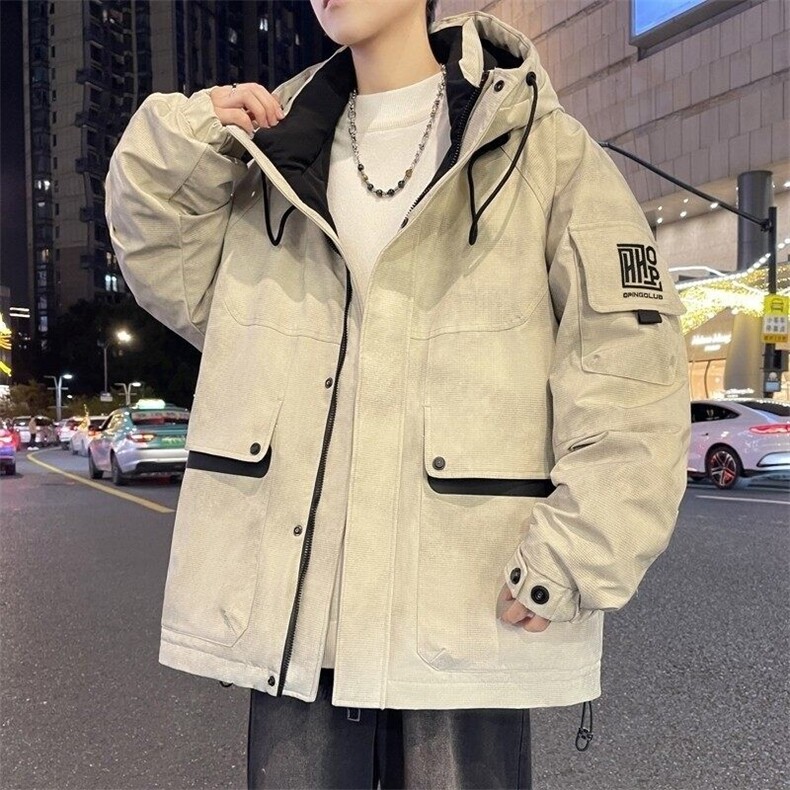 79010-特P268脏脏90白鸭绒羽绒服男士冬季装工装连帽羽绒外套,男装羽绒服,电商D310B