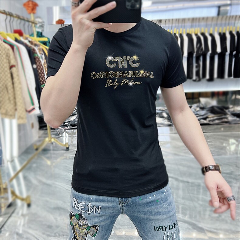 新款时尚高端精品欧货夏季男T恤短袖潮流抖音A227B-A-702-P48,男装T恤,电商A227B（原钱塘4066-1）