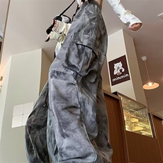 2024美式复古高街扎染秋季新款工装裤女设计感迷彩直筒阔腿春，男装工装外套，星座218-1（原230）