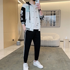 新款秋冬季卫衣棒球服连帽夹克男装青少年运动休闲套装DF316P70，男装休闲套装，电商A086