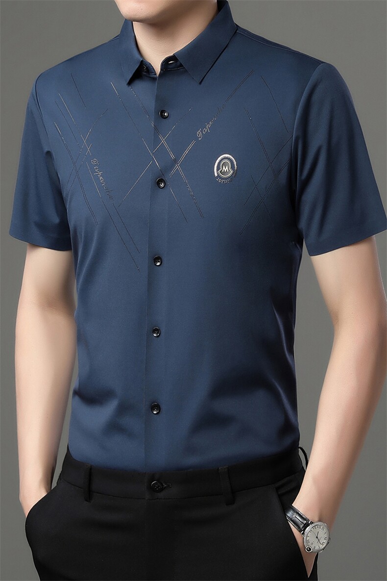 AC60022钱塘2020-3夏季男士精品短袖翻领休闲衬衫精品P65,男装衬衫,钱塘207-3