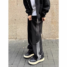 美式休闲裤男秋冬潮牌条纹慵懒风垂感直筒长裤LC2877-P36加绒45，男装卫衣，星座1008