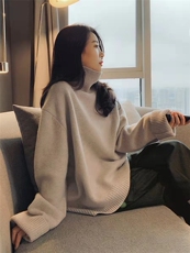 新款纯色高领打底衫贴身款软糯衫女士毛衣，女装针织衫/毛衣，解氏羊绒