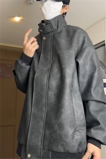 （量大差价足）春秋款复古PU皮夹克磨砂质感外套1213-DY2313-P95，男装夹克，星座1213