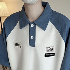 POLO衫短袖男夏季设计感撞色上衣宽松休闲潮牌学院风t恤PA152-P30，男装T恤，星座1008-1