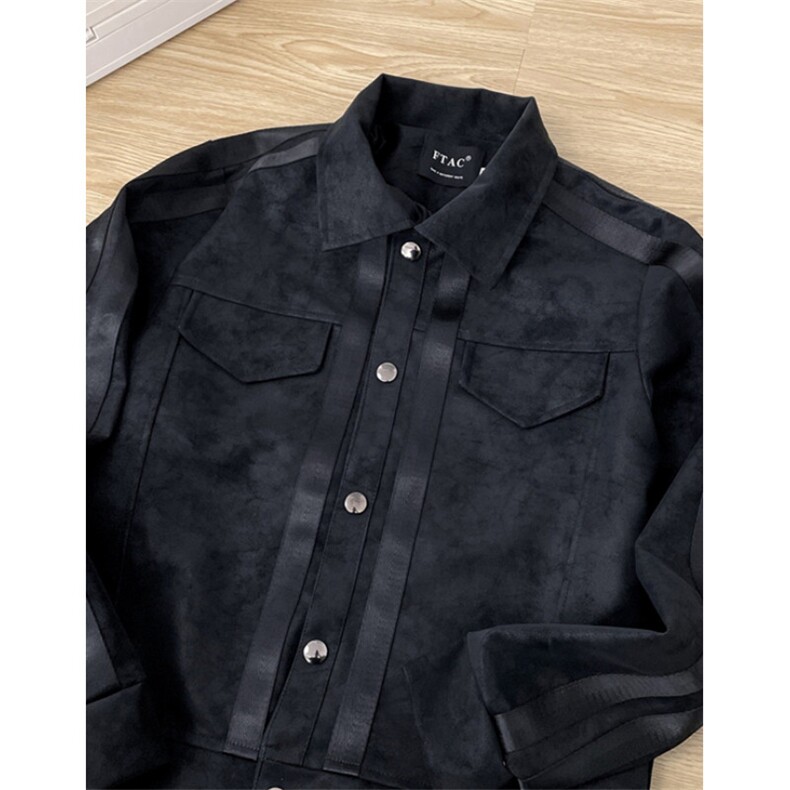 垫肩翻领皮夹克男秋冬季痞帅短款机车服外套棒球服JHY783,男装夹克,星座1116A（原606A-3）