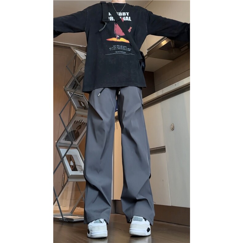 抖音品质秋季户外机能褶皱宽松冲锋长裤B315-K24271-特p30控58,男装休闲裤,电商B315
