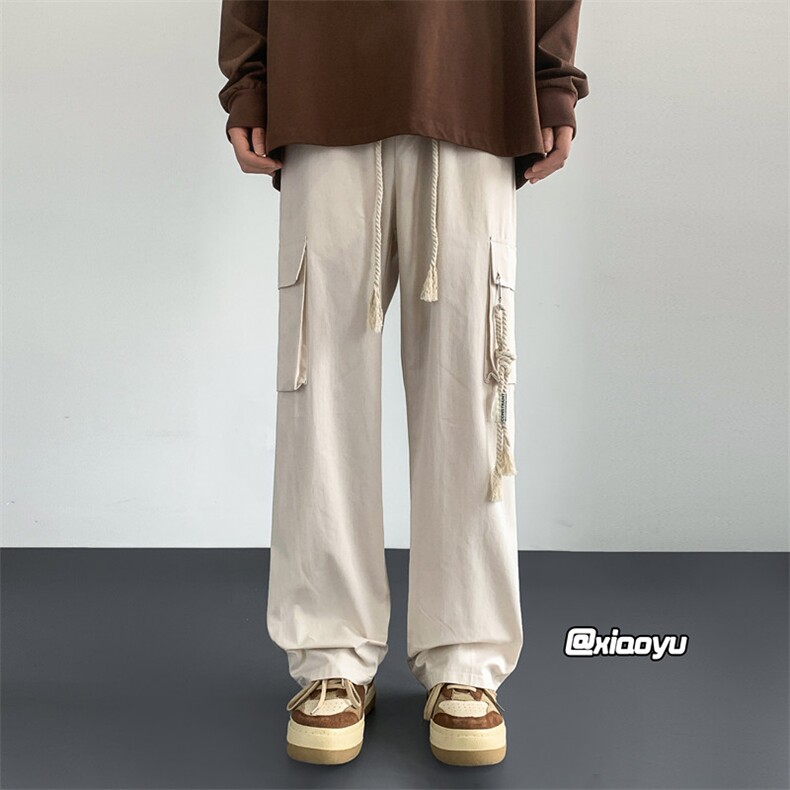 XZ616 秋季新款工装裤口袋麻绳装饰休闲裤 TY929 M-5XL P45控58图片