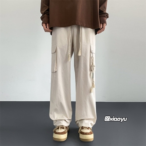 XZ616 秋季新款工装裤口袋麻绳装饰休闲裤 TY929 M-5XL P45控58图片