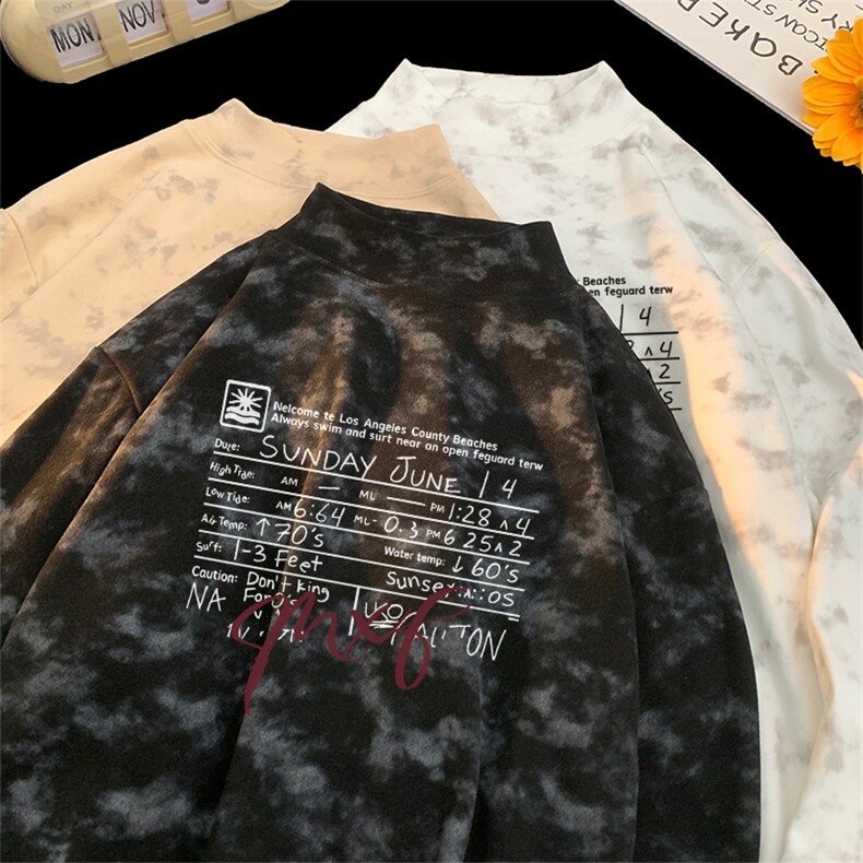 260克重磅扎染德绒半高领打底衫【有货】C403A-DR25257ZR-P25,男装T恤,电商C403A