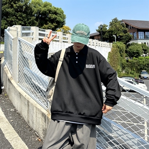 POLO衫男韩版潮流字母高街帅气2023秋冬新款ins宽松外套WB136-P38图片