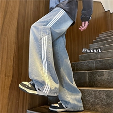 XZ616秋季新款重磅破缝织带拼接休闲牛仔长裤TY3793特P40控78，男装牛仔裤，星座512A（原616）