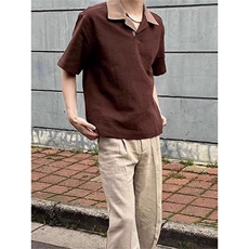 翻领短袖polo衫男潮牌夏季t恤韩版修身潮流2025新款百搭体恤上衣，男装T恤，四季星座505