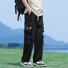 美式复古高街工装裤男直筒阔腿休闲裤时尚潮流ins长裤K490-P35，男装休闲裤，星座308B-2