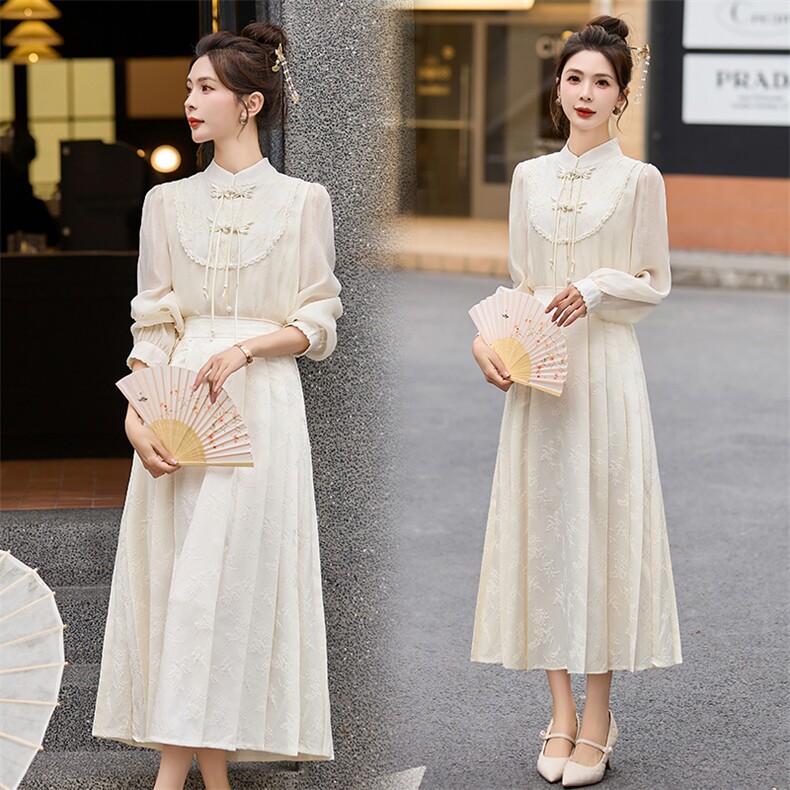 潮妈产后哺乳期外出显瘦马面裙套装2024春秋国潮新中式宽松喂奶衣，女装套装/套裙，丽美静依