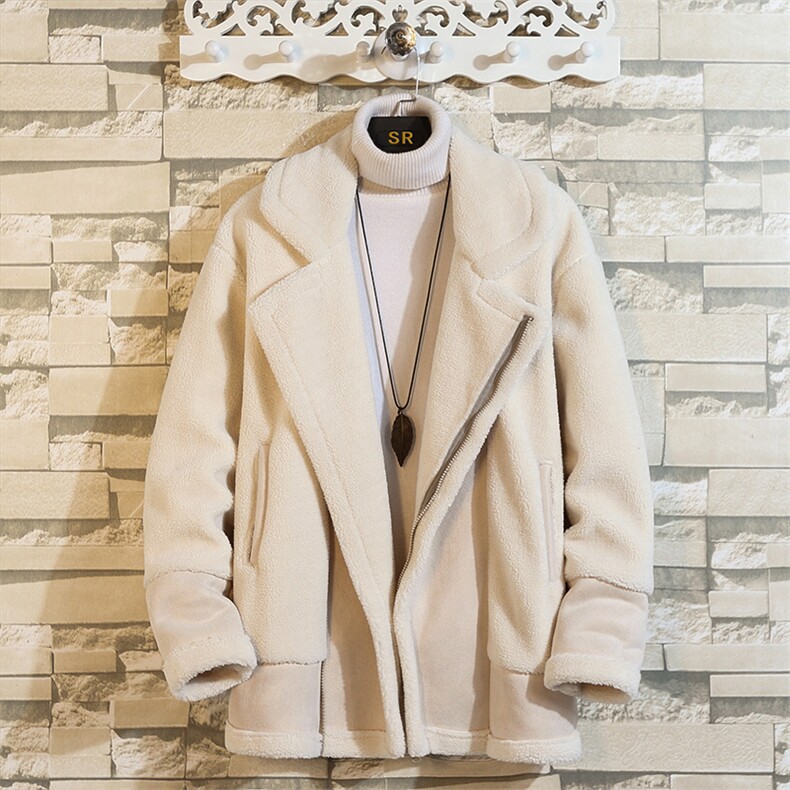 男冬季潮流翻领夹克羊羔绒保暖帅气韩版休闲衣加厚宽松短款外套，男装棉衣，电商A011（原4039）