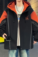 秋冬学院风连帽潮流宽松夹克加绒加厚外套A436-6812-P85145，男装夹克，电商A436