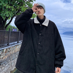 特批78无差价美拉德风羊羔毛灯芯绒翻领夹克男潮棉衣大码棉服M82图片