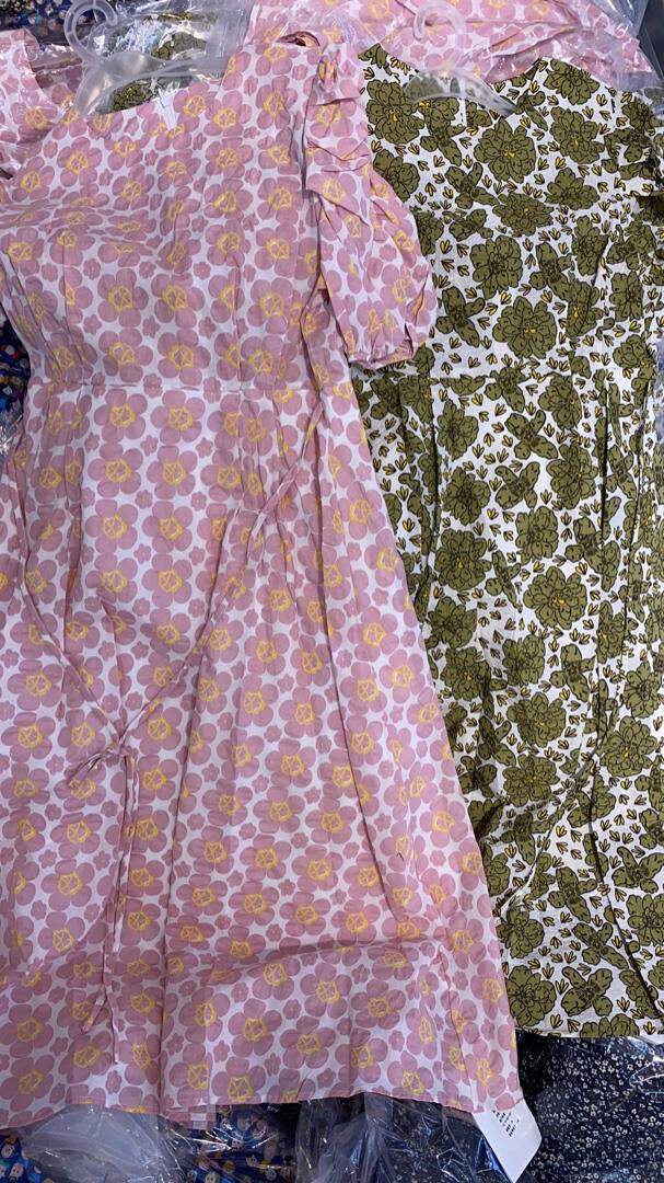 泡泡袖连衣裙，女装连衣裙，1+9