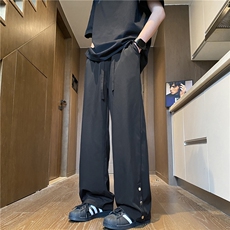 抖音品质潮流双色透气冰丝排扣宽松休闲裤B315-K24137-特p35控68，男装休闲裤，电商B315
