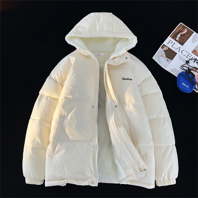 MY6139/P110冬季连帽宽松刺绣羊羔毛棉衣男大码面包服棉袄外套男,男装棉衣,电商A141