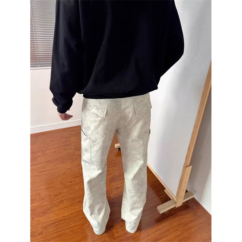 美式复古工装裤男百搭直筒宽松痞帅阔腿休闲长裤秋季LB30311-p63,男装工装外套,星座1008