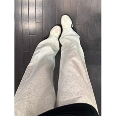 加绒美式条纹拼色阔腿长裤男垂坠感卫裤直筒宽松运动裤高街休闲裤，男装休闲裤，星座516A