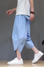 牛仔七分裤男夏季宽松阔腿萝卜裤风大码灯笼裤哈伦裤219-WK30，男装休闲裤，星座219