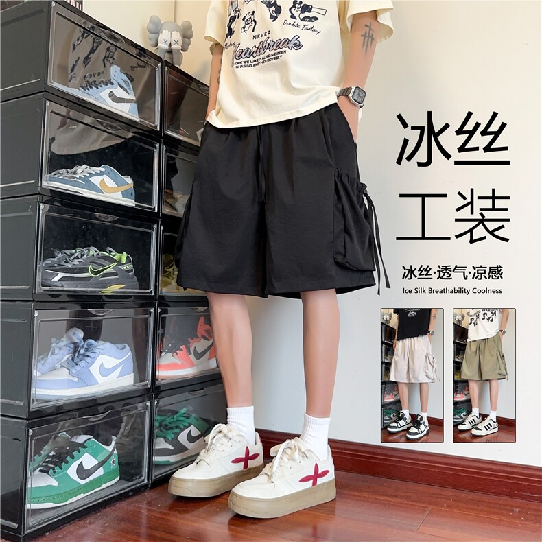 2025夏季新款户外机能大口袋冰丝宽松短裤B315-K25549-特p30控58,男装休闲裤,电商B315