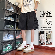 2025夏季新款户外机能大口袋冰丝宽松短裤B315-K25549-特p30控58，男装休闲裤，电商B315