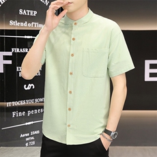 CS79-P402025春夏时尚男士短袖棉麻风衬衣，男装衬衫，星座507A（原星座306B-2）