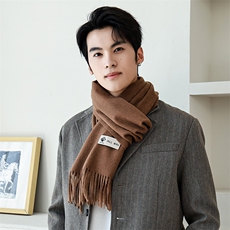 秋冬季休闲保暖亲肤时尚百搭180羊毛男士围巾，围巾，明成直播供货