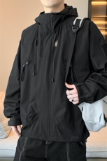 直播雪尼尔外套男秋季新款冲锋衣港风男士夹克高端户外防风上衣，男装夹克，电商A409-1