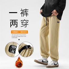 直筒阔腿长裤男秋冬季新款潮牌运动裤子男K667-特批-41加绒特批48，男装休闲裤，星座718-1