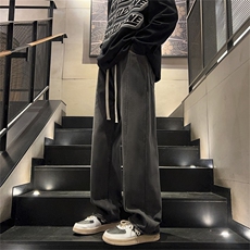 牛仔裤男款美式复古潮牌休闲直筒裤春季垂感阔腿长裤K7563-P42，男装牛仔裤，星座512-3