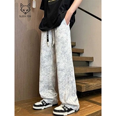 1506-1/KTX021高质量立体裤头大板型/P42垂感宽松长裤男士扎染裤，男装休闲裤，星座1506-1