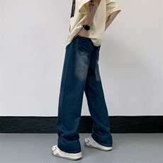 美式牛仔裤男韩版潮流痞子帅气2023夏季新款ins宽松长裤RK390-P40，男装牛仔裤，星座412-3