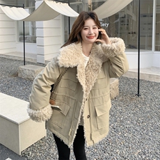 新款！保暖羊羔毛派克服工装外套2C133-6007-P255-K378，女装派克服，2C133