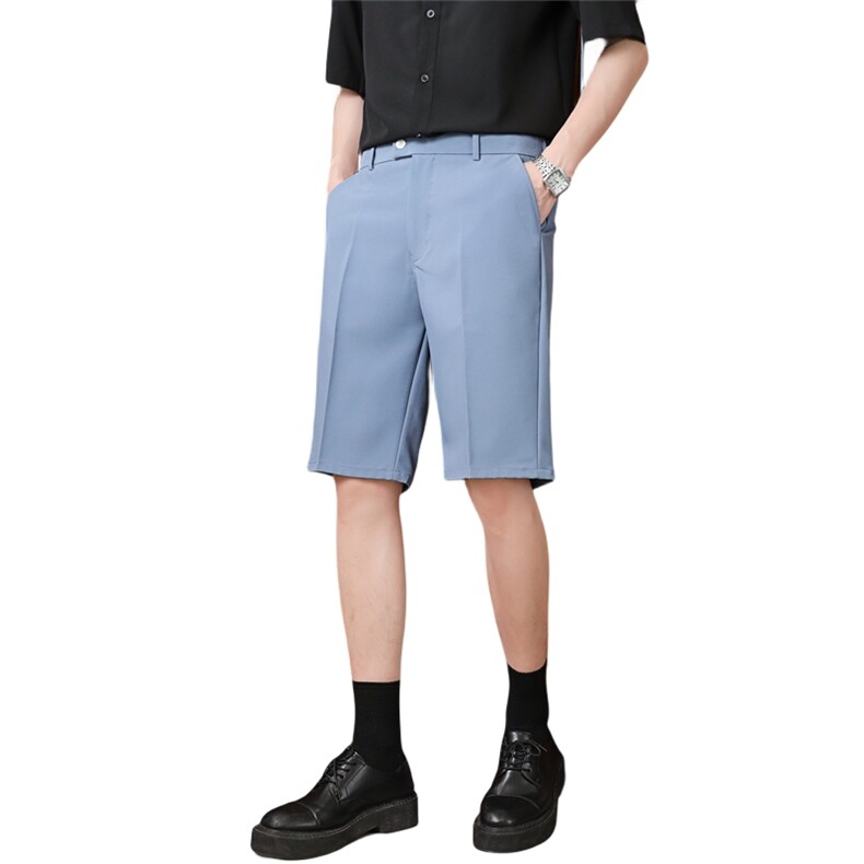 西装短裤男宽松直筒5分裤子外穿韩版潮流西裤夏季百搭休闲五分裤,男装西裤,星座505-2（原电商A260-1)