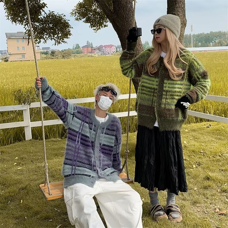 美式仿貂绒毛衣男慵懒风休闲针织衫A590P75,男装针织衫/毛衣,星座1116-2