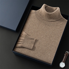 2025年秋季时尚百搭通勤简约休闲男士高翻领套衫，男装羊绒套衫，玖雪绒羊绒