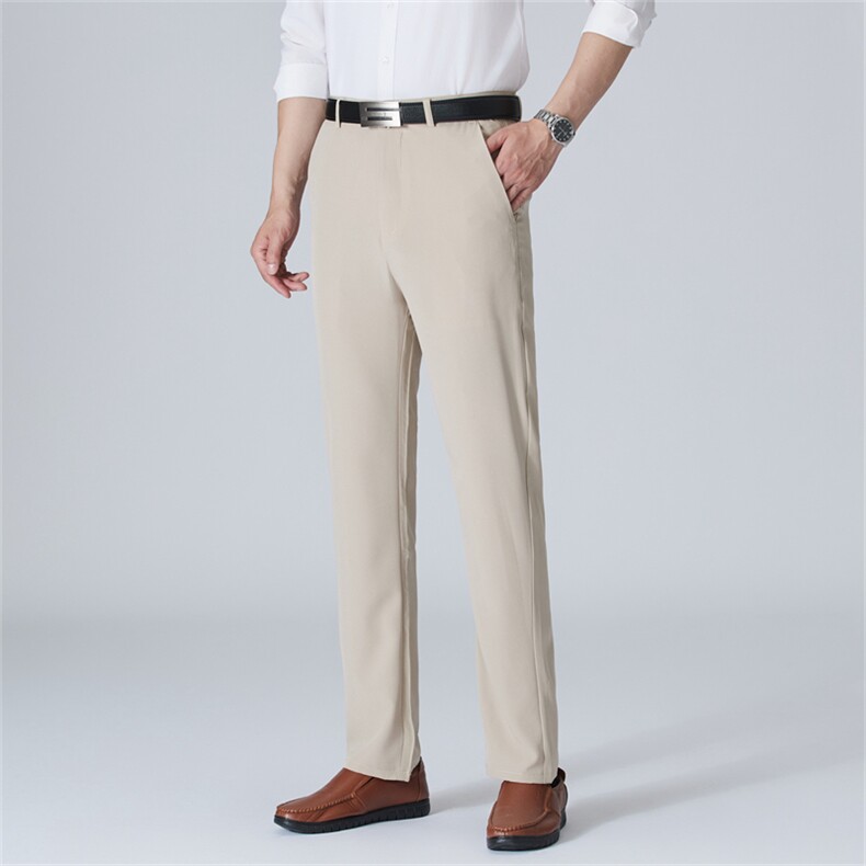 冰丝西裤春夏季薄款长裤中老年男士休闲裤西装裤直筒宽松爸爸裤子，男装休闲裤，星座505-2（原电商A260-1)